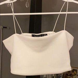 Boohoo white crop top